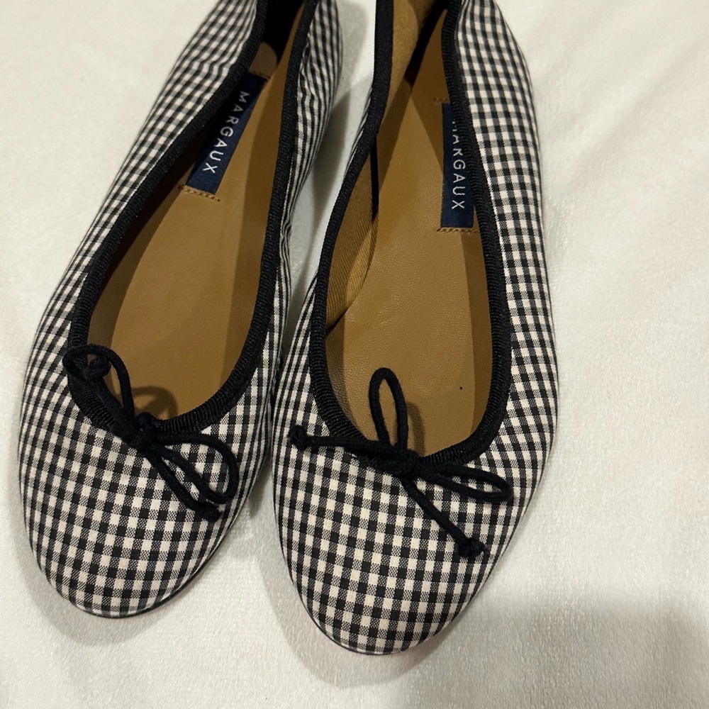 Like New Margaux Black and White Checkered Women's Flats 35.5
